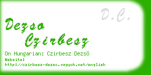 dezso czirbesz business card